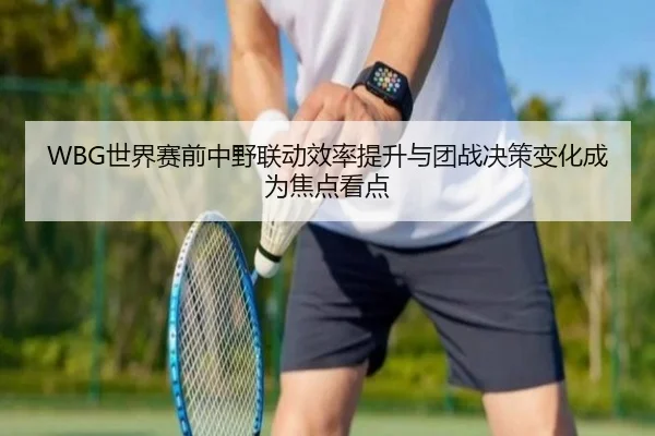 WBG世界赛前中野联动效率提升与团战决策变化成为焦点看点